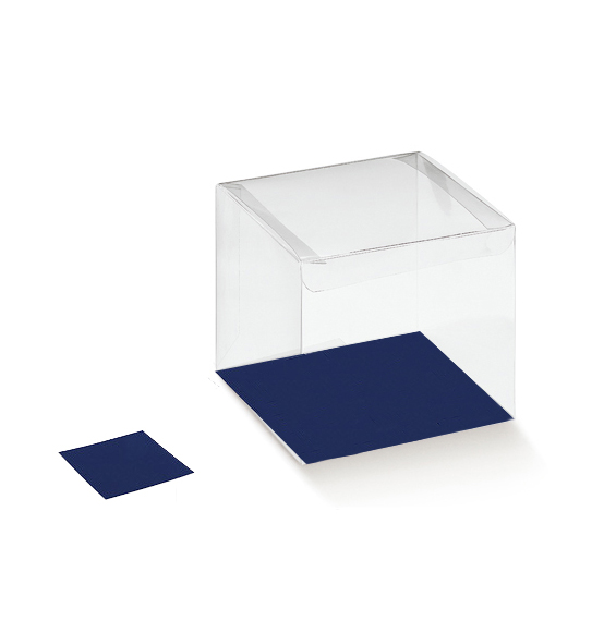 Fondo piano in velluto blu per scatole mm. 50x50