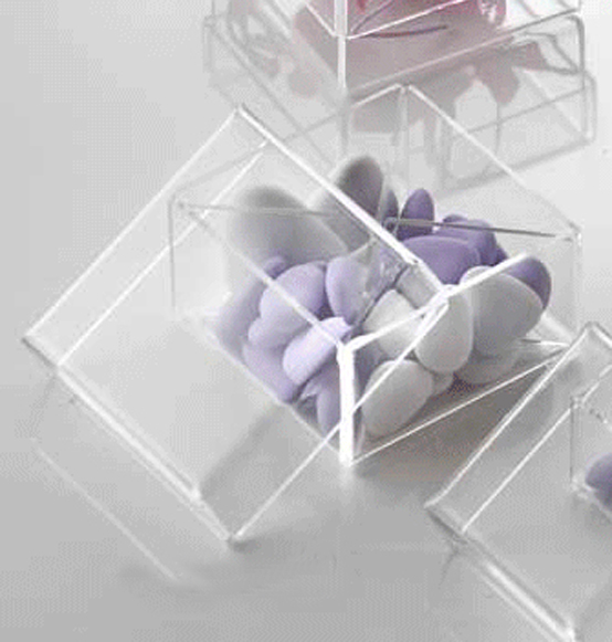 Contenitore per confettata o Caramelle in plastica rigida Viola