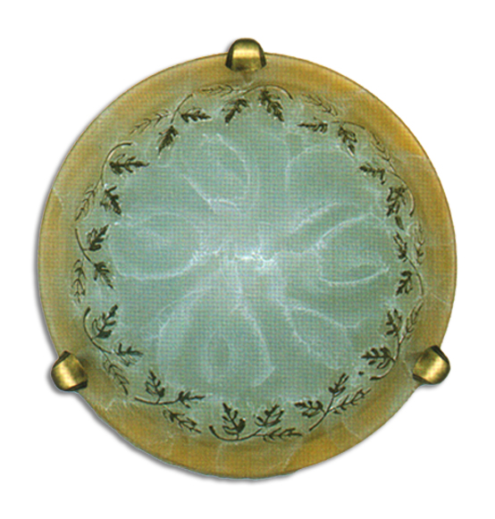 Plafoniera in ferro battuto e vetro "Elena" diametro cm.50