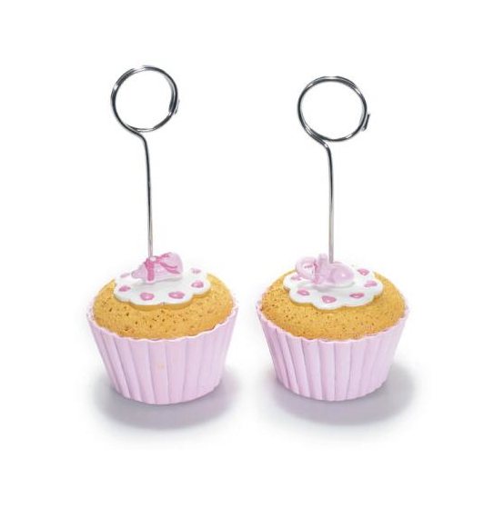 Clip portafoto cupcake con ciucciotto rosa