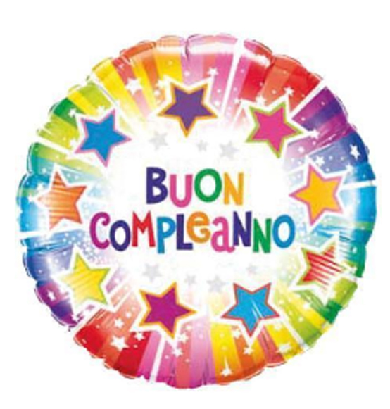 PALLONCINO BUON COMPLEANNO STELLINE CM 45