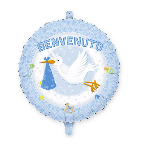 PALLONCINO MYLAR TONDA BENVENUTO  CM 45