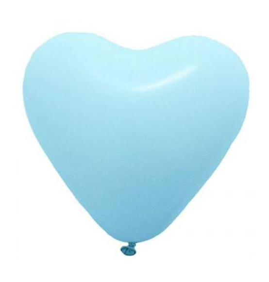 100PZ  PALLONCINO CUORE CELESTE  CM 30,5