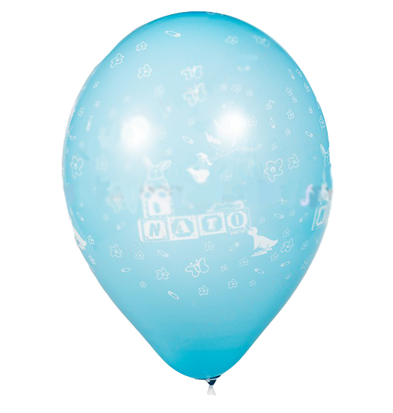 100PZ PALLONCINO NASCITA CELESTE CM 30,5