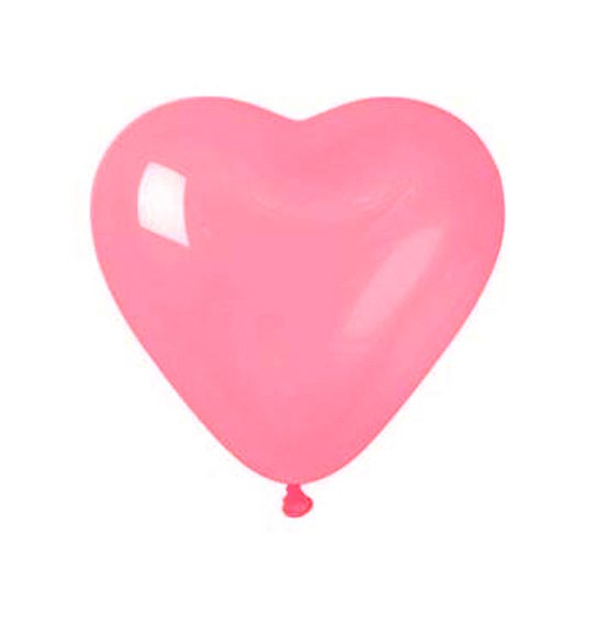 100PZ  PALLONCINO CUORE FUCSIA  CM 30,5