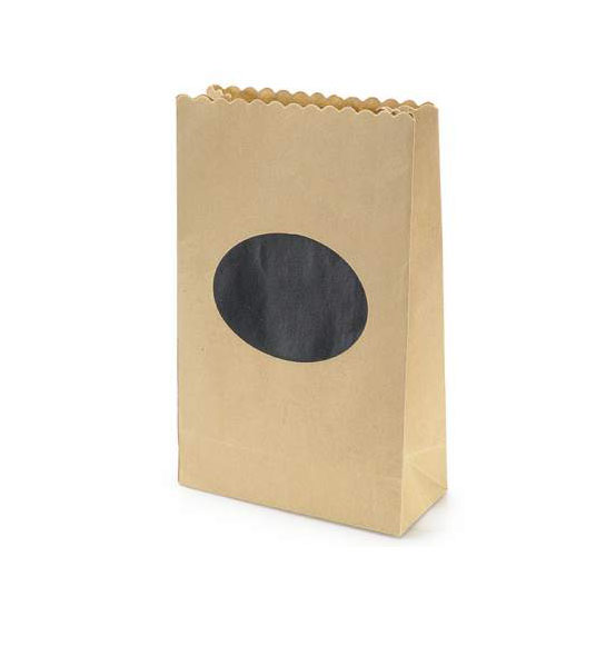 Busta sacchetto in carta naturale con decorazione lavagna Misure: cm 9x4x14H