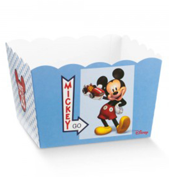 Scatola vaso confettata Disney Topolino Mickey go Battesimo Nascita mm. 16,5x16,5x12