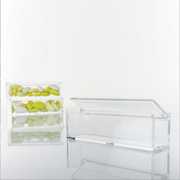 Scatola in plexiglass rettangolare portaconfetti trasparente mm. 30x35x120