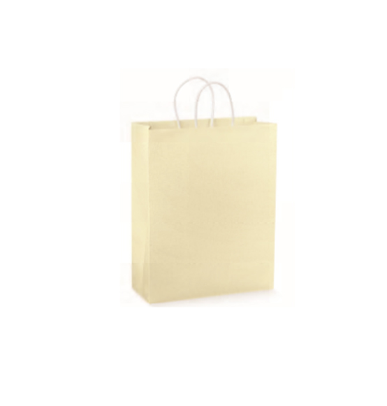 100Pz. Shopper manico in cordino seta avorio mm. 350x130x430