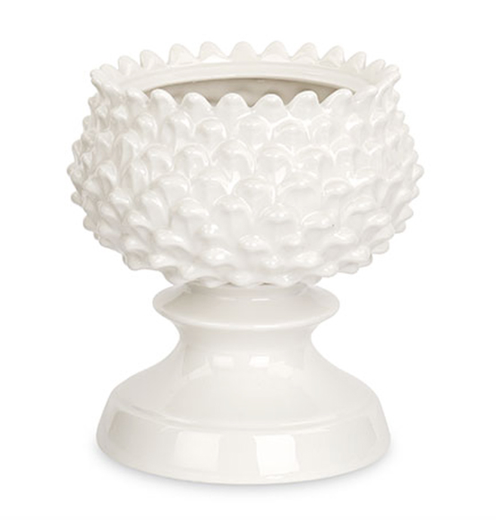Bomboniera nozze vaso grande in porcellana bianca diam. cm. 19x21,5 Linea \"Pigna\"