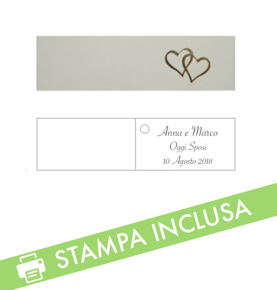 20pz. Bigliettini PERSONALIZZATI per confetti nozze cuori mm. 45x25h.,  Scatole Discount.it - Trasparenti, in cartone, portabottiglie,  portaconfetti, nastri, bomboniere e ragali