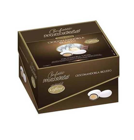 Confetti incartati maxtris caffarel vassoio ciocomandorla bigusto bianco 500 gr