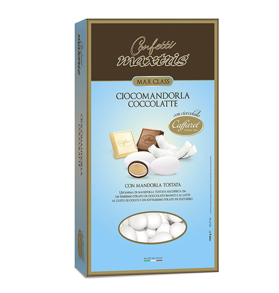 Confetti Maxtris caffarel ciocomandorla coccolatte colore bianco 1kg.