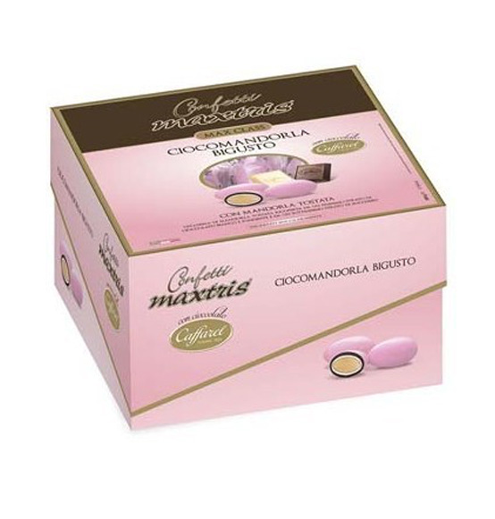 Confetti incartati maxtris caffarel vassoio ciocomandorla bigusto rosa 500 gr