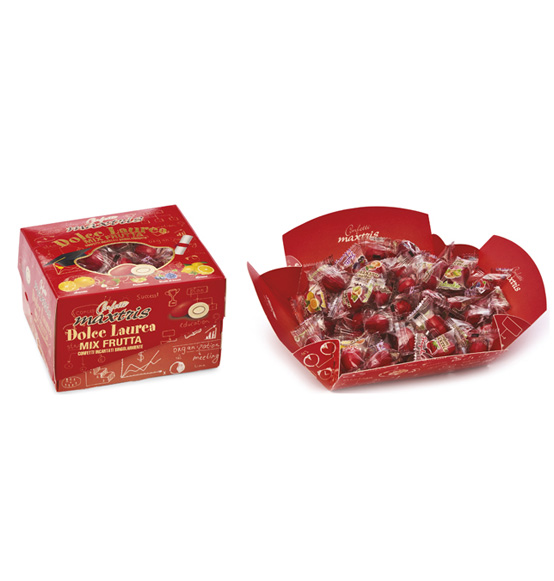 Confetti incartati dolce laurea maxtris mix frutta rosso senza glutine 500 gr