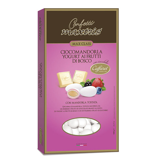 Confetti Maxtris caffarel cicomandorla yogurt ai frutti di bosco colore bianco 1kg.