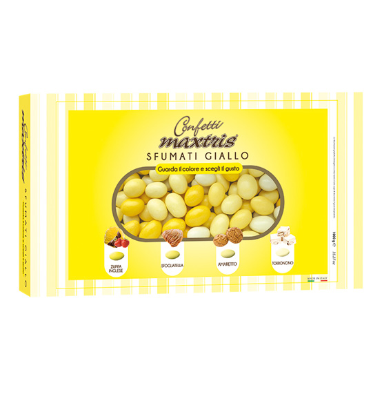 Confetti cioccomandorla maxtris sfumati giallo 1kg.