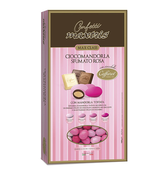 CONFETTI ROSA SFUMATI AL CIOCCOLATO FONDENTE SENZA GLUTINE Maxtris