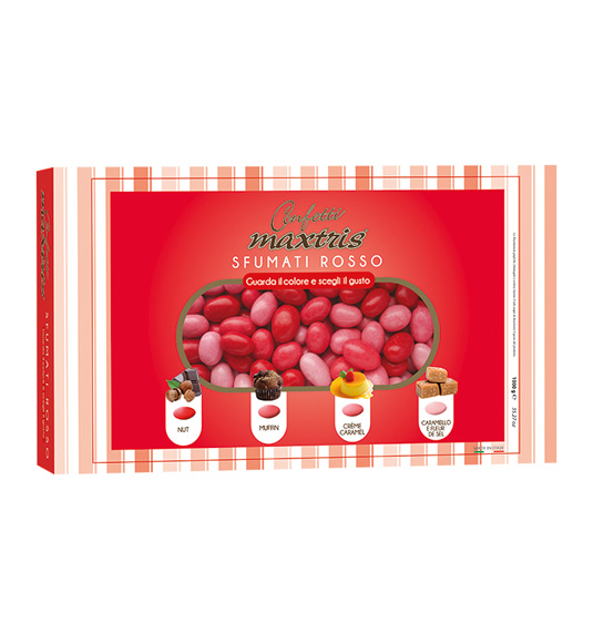 Confetti cioccomandorla maxtris sfumati rosso 1kg.