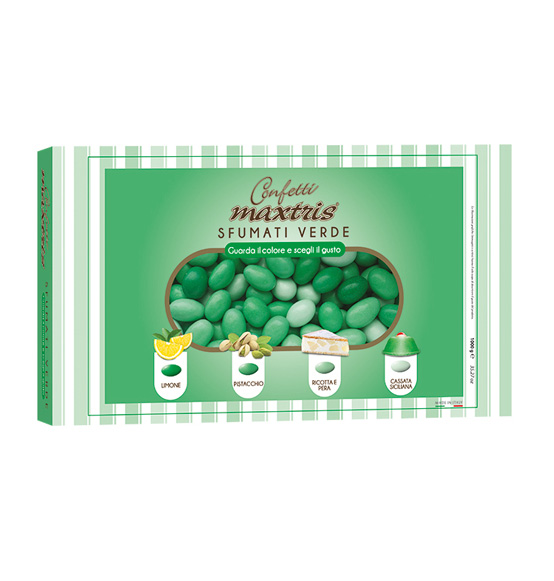 Confetti cioccomandorla maxtris sfumati verde 1kg.