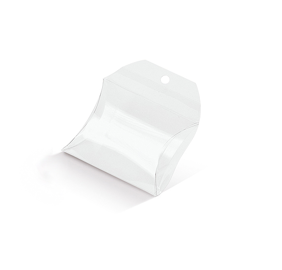 10pz. Scatola per confetti borsetta trasparente mm. 55x55x17