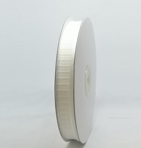 Nastro organza a righe stairs bianco mm 15x50 mt.