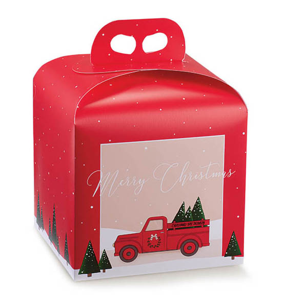 50pz.Scatola Portapanettone Natale Red PickuP 100 - 750gr.