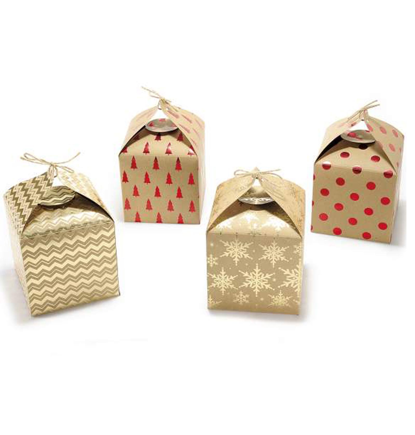 40Pz. Scatola per panettoncini regalo natalizia in carta naturale con stampa  metallizzata cm 11,5 x 11,5 x 17 H, Scatole Discount.it - Trasparenti, in  cartone, portabottiglie, portaconfetti, nastri, bomboniere e ragali