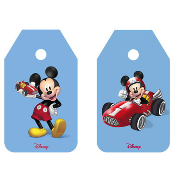 16pz. Targhette Topolino Mickey go disney azzurro bigliettini mm. 70x40