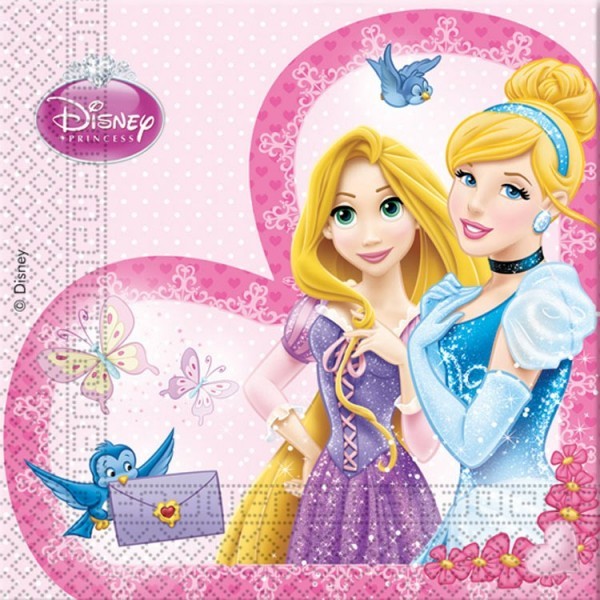 20PZ. TOVAGLIOLI PRINCESS GLAMOUR DISNEY  CM 33X33