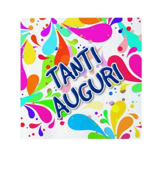 20PZ. TOVAGLIOLI TANTI AUGURI CM 33X33